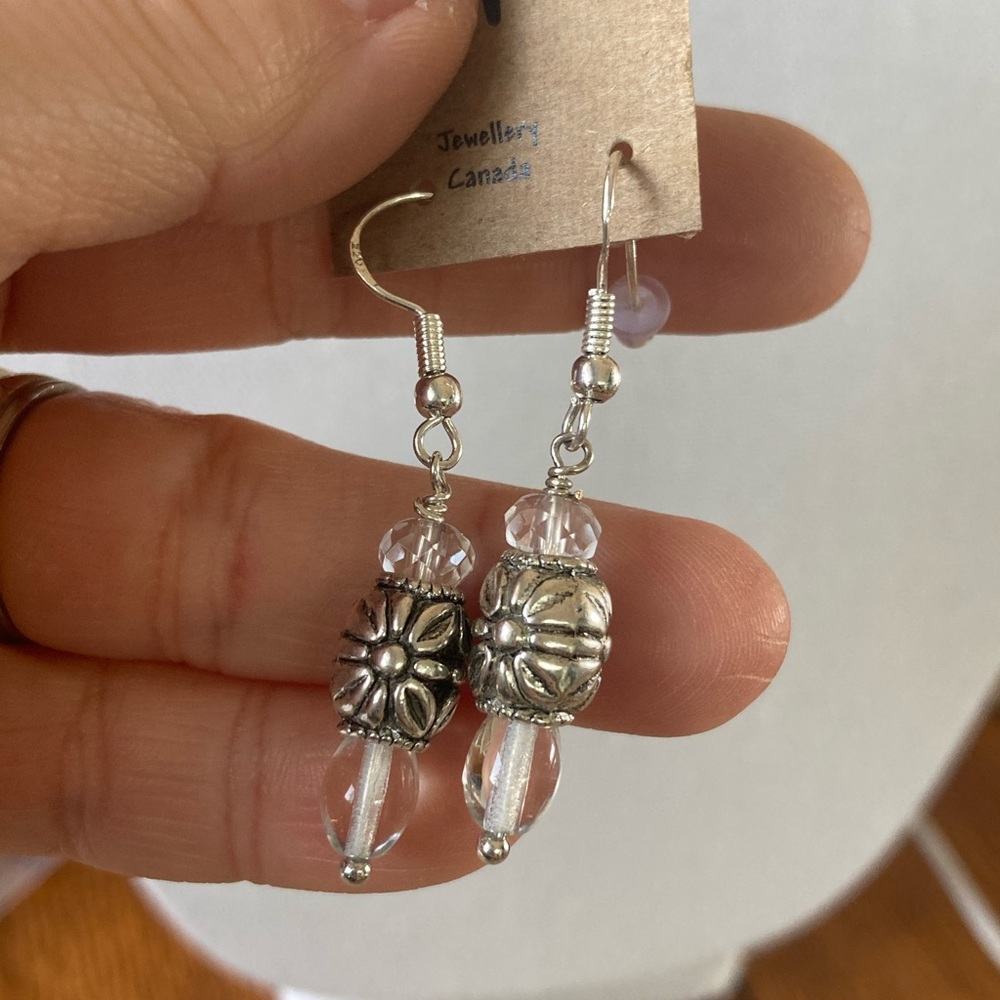 Crystal Quartz Earrings with Sterling Silver Hooks